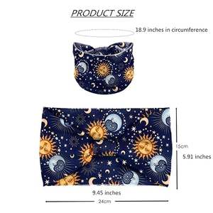 Diademas de Moda para Mujer, con Estrellas y Luna, Anchas, Anudadas, Antideslizantes, Elásticas, de Poliéster y Nailon, Turbantes para Yoga, Bandas para el Cabello - Product Image 2