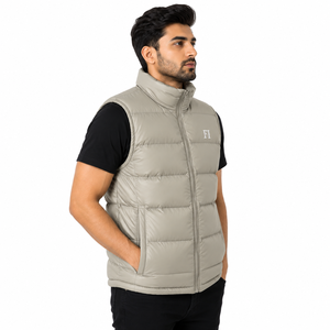 <b>Men</b>’s High Collar Puffer Vest <b>Jacket</b> <b>Lightweight</b> Sleeveless <b>Men's</b> <b>Jackets</b> Quilted Winter Wear Bodywarmer Custom Logo OEM B2B USA - Product Image 2