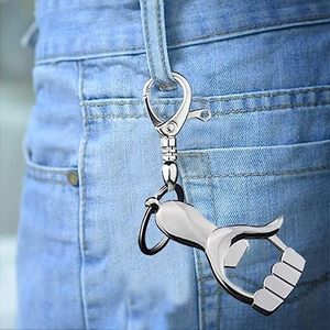 Metal <b>Key</b> Chain Thumbs Up Hand Bottle Opener <b>Key</b> <b>Ring</b> Silver Finish - Product Image 6