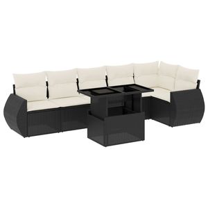 Grande divano da giardino modulare in PE Rattan nero elegante collezione di mobili da esterno - Product Image 2