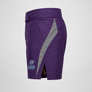 Pantalones Cortos de MMA Color Morado, Corte Regular, Estampado Digital, Tejido Transpirable de Poliéster/Algodón 140g, Unisex para Adultos, Ropa de Artes Marciales Mixtas - Product Image 2