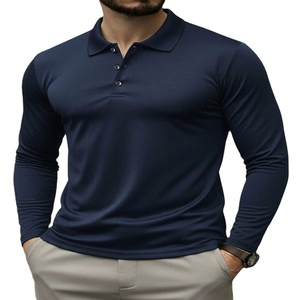 Chemises polo pour hommes, design exclusif et tendance, pour les loisirs et les vacances, 100% coton, manches longues, t-shirt, chemise de base ample et fine pour hommes - Product Image 6