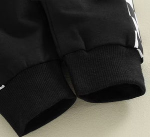 Customized Brand Baby Casual Print Color-Block Zip-<b>Up</b> Hooded Jersey Sweatshirt Joggers 100% Cotton ODM Autumn Winter Knitted - Product Image 6