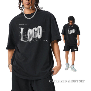 Ensemble 2 pièces formel homme été : T-shirt et short coupe ample, design uni, 100% fibre de bambou respirante - Product Image 1