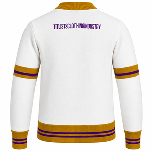 เสื้อสเวตเตอร์คอวี Delta Omega สำหรับชมรม/สมาคมนักเรียน/โรงเรียน/วิทยาลัย/มหาวิทยาลัย  คาร์ดิแกนถักลายโลโก้สำหรับทุกเพศ - Product Image 3