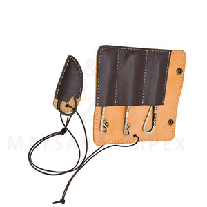 Ensemble de couverts de camping viking forgés à la main, ustensiles de cuisine médiévaux pour bushcraft, équipement de cuisine extérieur fait main avec étui de transport en cuir - Product Image 5