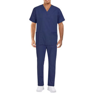 Conjunto de Uniforme Médico Personalizado de Fábrica para Hombre, Conjunto de Pantalones y Camiseta de Manga Corta con Cuello Redondo y Elástico - Product Image 4