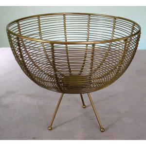 Panier à fruits rond sur pieds trépieds, base antidérapante, paniers de luxe pour la décoration de la maison - Product Image 1