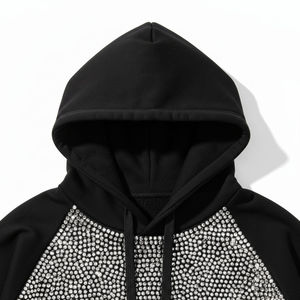 Casual Fashion Pullover High Quality Shiny Rhinestones <b>Hoodie</b> Streetwear Oversized Breathable Custom Manufacturer Hoodies - Product Image 4