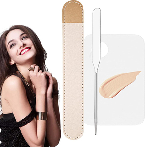 Espátulas cosméticas de acero inoxidable de un solo extremo para uso en salones de belleza OEM ODM, espátulas para mezclar cremas de 6.46 pulgadas, espátulas faciales. - Product Image 5