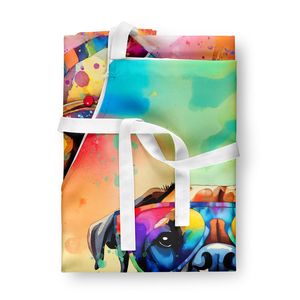 Unisex Large Multicolor Bullmastiff Hippie Dawg <b>Apron</b> for <b>Kitchen</b> Cooking Baking Crafts Gardening-for Adults Men and <b>Women</b> - Product Image 3