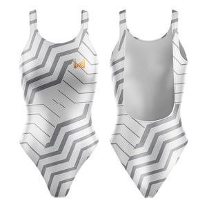 Scoop Neck Custom High Waist One Piece Solid Swimwear for Women High Quality Women's Beachwear Swimsuits - Product Image 1