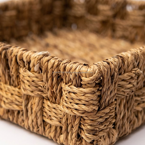 AG Elements Handwoven Natural Seagrass <b>Square</b> Decorative Storage Tray <b>Basket</b> 12 Inch Eco Friendly Organizer Home Hotel Retail - Product Image 4