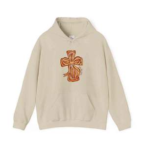 Sweat à capuche unisexe inspirant avec motif croix, cadeau inspirant pour hommes - Product Image 1