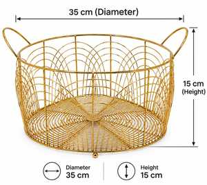 Premium Iron <b>Wire</b> Storage <b>Basket</b> Electroplated Finish Metal Kitchen Organizer for Home Hotel Restaurant High Quality Bulk Supply - Product Image 5