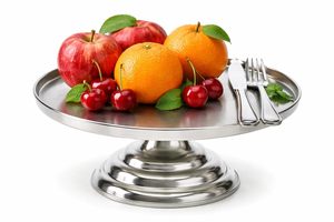 Best Aluminium <b>Cake</b> <b>Stand</b> Durable <b>Rotating</b> Pedestal for Wedding Birthday & Party Dessert Display At Bulk Export Price - Product Image 4