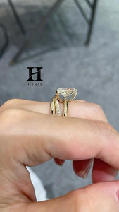 High-End 5ct Pear Cut <b>Statement</b> <b>Ring</b> for Women 18K Gold Plated Multi-Layer Cross Band Wedding <b>Ring</b> Luxury Architectural Diamond - Product Image 3