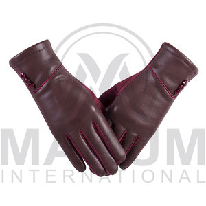 Unisex Winter Warm Dressing Driving <b>Gloves</b> Brown Color Leather with <b>Touch</b> <b>Screen</b> in very cheap price - Product Image 2
