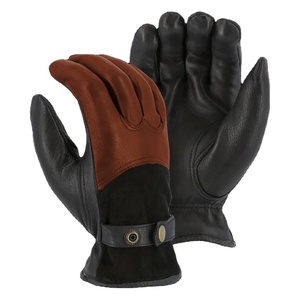 Gants de travail en cuir pleine fleur de vachette de qualité supérieure, finition grainée, design à manchette lisse pour la protection des mains et des bras, gants de conduite sécurisés - Product Image 5