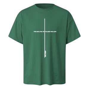 เสื้อยืดแขนสั้นผู้ชายทรงโอเวอร์ไซส์ ผ้าเจอร์ซีย์ 100% คอตตอน พิมพ์ลายด้านหน้า เป็นมิตรต่อสิ่งแวดล้อม ระบายอากาศได้ดี น้ำหนัก 220 กรัม - Product Image 1