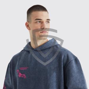 Sweat-shirts à capuche délavés pour hommes, mélange de coton, style décontracté, lavage vintage, toucher doux - Product Image 5