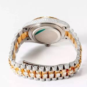 Reloj de Hombre con Diamantes Moissanite VVS, 41 mm, Oro Blanco, Estilo Deportivo y Elegante para Negocios - Product Image 6