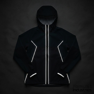 Veste coupe-vent unisexe personnalisée à capuche, coupe ample, avec bandes réfléchissantes de 3 mm, style streetwear, techwear, vêtement d'extérieur léger et imperméable - Product Image 6