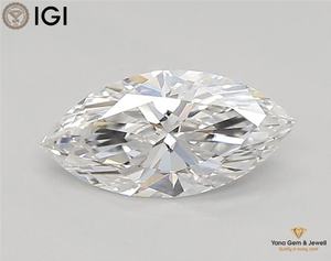 Diamante CVD Cultivado en Laboratorio de 0.50 Quilates, Color E, Claridad VVS1, Forma Marquise, Certificado IGI, Joyería de Uso Diario para Mujer - Product Image 1