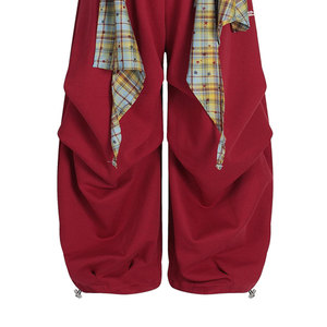 Pantalon de survêtement oversize double couche coupe ample style streetwear – Personnalisation OEM - Product Image 3