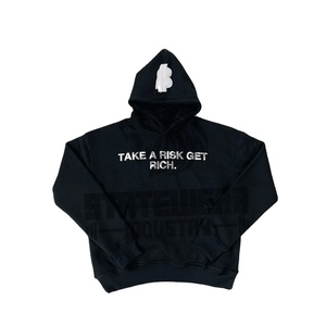 เสื้อฮู้ดดี้ผู้ชายพิมพ์ลายปักโลโก้ตามสั่ง ผ้าฟลีซเนื้อหนัก 450gsm ผ้าฝ้าย 100% ทรงโอเวอร์ไซส์สำหรับผู้ชาย - Product Image 1