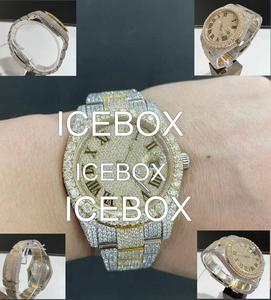 Montre numérique personnalisée en acier inoxydable sertie de diamants Moissanite VVS, style Hip-Hop, verre résistant à l'eau 10 bars, fermoir bracelet - Product Image 5