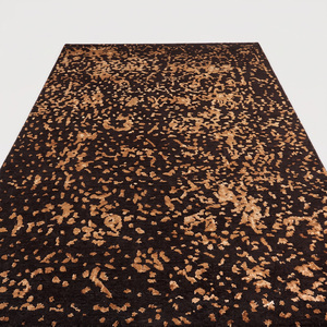 Alfombra de Lana Marrón Oscuro con Diseño Floral, Antideslizante, Ecológica, Hecha a Mano, Estilo Vintage, Texturizada, para Sala de Estar - Product Image 2