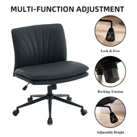 Fabricant de chaises DM, chaise de visiteur pivotante sans accoudoirs en cuir PU avec roulettes pour la maison, le bureau, l'utilisation commerciale, OEM ODM