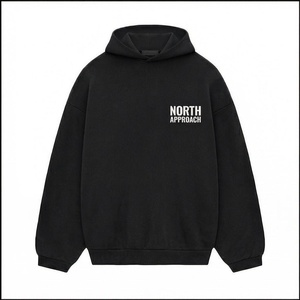 เสื้อฮู้ดดี้ผู้ชายทรงโอเวอร์ไซส์ ผ้าฝ้ายเฟรนช์เทอร์รี่ สไตล์ลำลองสำหรับฤดูใบไม้ร่วง พิมพ์ลายด้านหน้า ทรงปกติ - Product Image 1