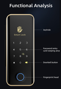 Bluetooth Digital Fingerprint Smart <b>Lock</b> Glass <b>Door</b> Aluminum Frame <b>Sliding</b> Frameless <b>Door</b> <b>Lock</b> Cloud Data Storage - Product Image 4