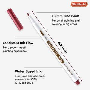 Pennarelli Metallici a Punta Fine per Calligrafia e Progetti Artistici, 24 Colori - Product Image 2