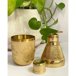 Botella de agua de latón hecha a mano con tapa, diseño tradicional chino, recipiente hermético para bebidas, para cocina y viajes - Product Image 2