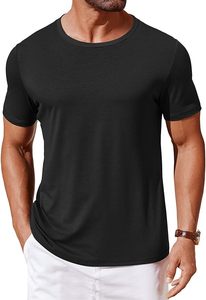 T-shirt classique basique à manches courtes et col rond pour homme, 100 % coton, avec motif lettre brodé, coupe ample, anti-boulochage, idéal pour l'été - Product Image 4