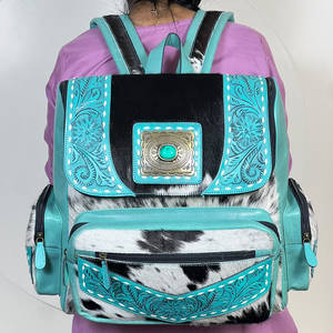 Nouveaux Sacs à Dos Femme en Cuir de Vachette Repoussé 2026, Élégants, avec Pierre Turquoise, Poignée Souple, Sacs de Voyage – Super Septembre - Product Image 3
