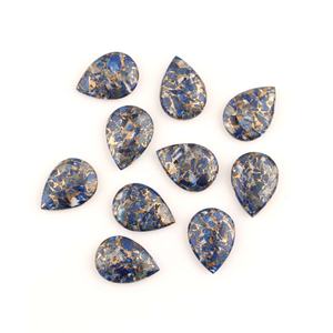 Perles de lapis-lazuli naturel lisses en forme de poire de 12x16 mm, quartz cuivre, perles créatives pour la fabrication de bijoux, perles briolette pour boucles d'oreilles, best-seller - Product Image 1