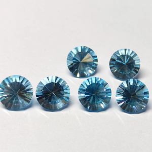Topacio Azul de Londres Calibrado de 10 mm, Corte Cóncavo Redondo, Grado AAA, Limpio a la Vista, Gema Natural al por Mayor - Product Image 1