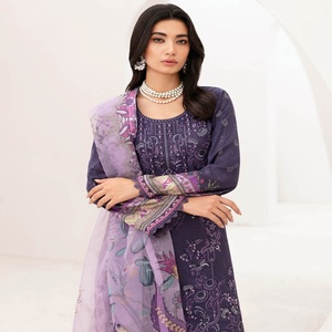 Liquidation sur les femmes Ramsha Lawn Shalwar Kamez Dupata Costume de fête Style indien pakistanais Sari Vente en gros Robe Tissu - Product Image 4
