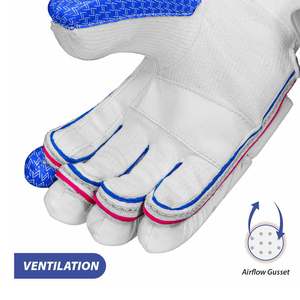 Gants de cricket à double face avec manchette en tissu, bande de poignet à boucle et fermeture sécurisée, haute flexibilité, doigts séparés - Product Image 6