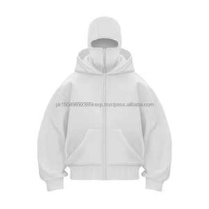 Sweat à capuche double couche Ninja personnalisé avec logo brodé, grande taille, épais, entièrement zippé, pour hommes 2026 - Product Image 5