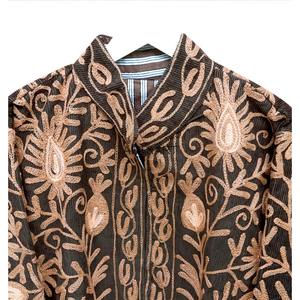 Women's Corduroy Quilted <b>Jacket</b> Floral Hand Embroidery Full Sleeve Eco-Friendly Cotton Autumn/Winter Spring Style - Product Image 6