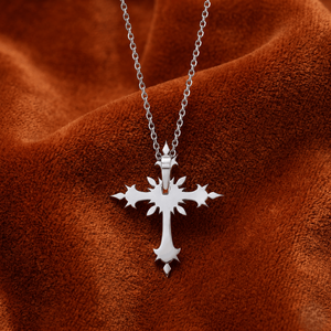Luxury Moissanite Gothic Cross Pendant Necklace Iced Out Hip Hop <b>Charm</b> <b>Silver</b> Tone Pave Unisex Jewelry Gift - Product Image 4