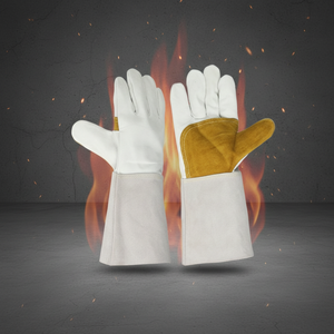 Guantes de Soldadura de Cuero, Piel de Vacuno de Grano Completo, Puño de 14 Pulgadas, Pulgar Recto, Resistentes al Calor, Guantes de Protección para el Trabajo - Product Image 5