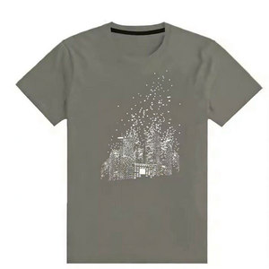 T-shirt en toile 100 % coton respirant avec strass, confortable, style streetwear, haute qualité, personnalisable, fabriqué en usine – Meilleures ventes - Product Image 1