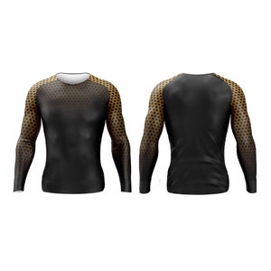 Chemises de compression ajustées à manches longues pour hommes, respirantes, en spandex/polyester, grandes tailles, en stock, prix bas, best-seller - Product Image 2