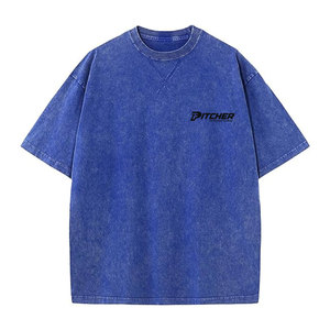 Camiseta Casual Elegante con Lavado Ácido para Hombre, Textura Desgastada Única, Algodón Transpirable, Estilo para Uso Diario - Product Image 1